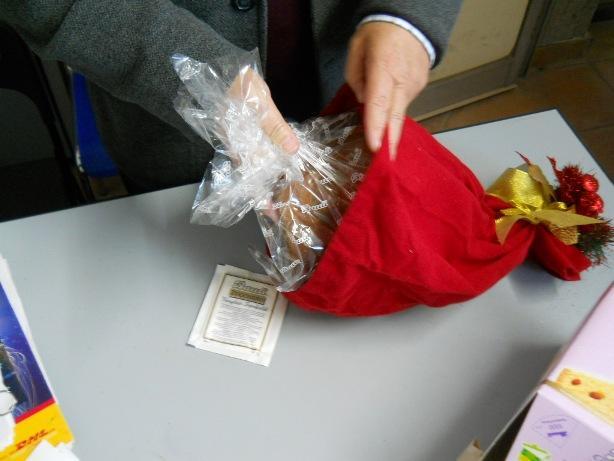 Porta Panettone in panno cm. 45 x 45 - Sconti per Fioristi e Aziende - con tirante e decoro