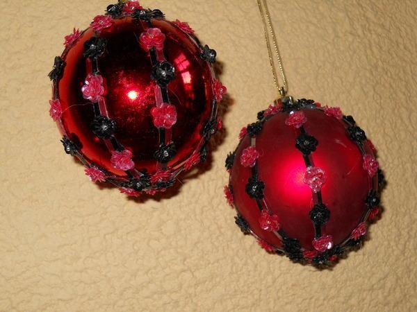 Palline di Natale dm. 8  - Sconti per Fioristi e Aziende - Meridian Rosse decorate