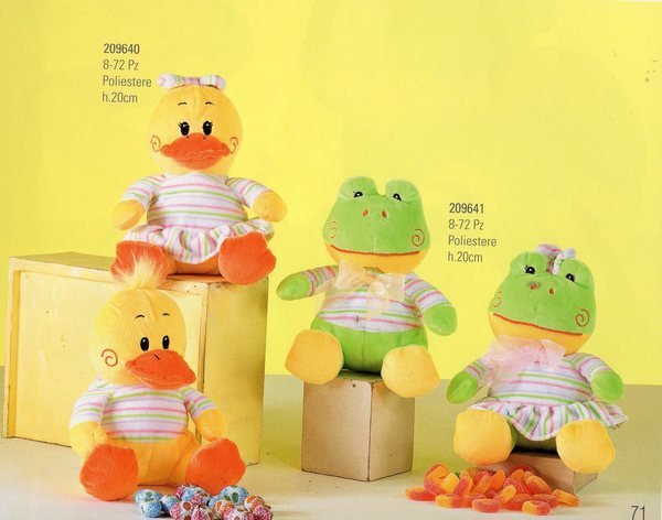 Coppia Papere Peluches H 20 con cerniera - Sconti per Fioristi e Aziende .