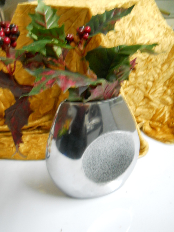 Vaso Metal Argento lucido - Sconti per Fioristi e Aziende - alto cm. 20