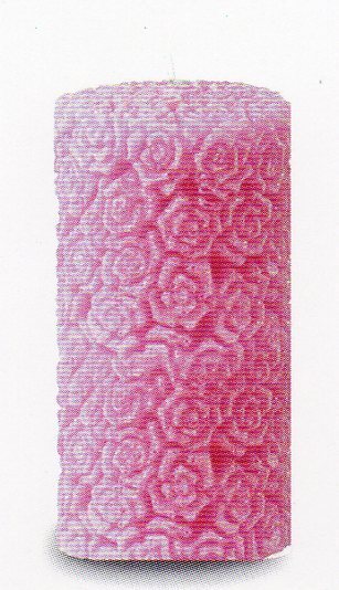 Moccolo Rose a rilievo H 12 - Sconti per Fioristi e Aziende - Con rose scolpite