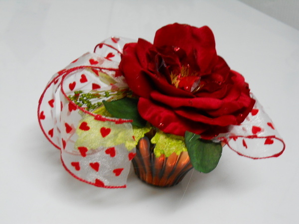 Vaso in vetro con rosa mod. Therapy Articolo per S. Valentino - Sconti per Fioristi e Aziende