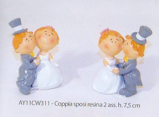 Coppia sposi in resina - Sconti per Fioristi e Aziende - H 7.5 in 2 modelli