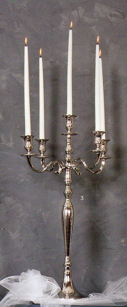 Candelabro H 75 cinque luci - Sconti per Fioristi e Aziende -  Bianco - Oro - Silver