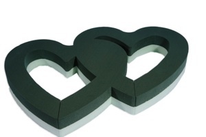 Cuore Doppio Aperto Idro Conf. 2 Pz. cm. 40 x 25 - Sconti per Fioristi e Aziende