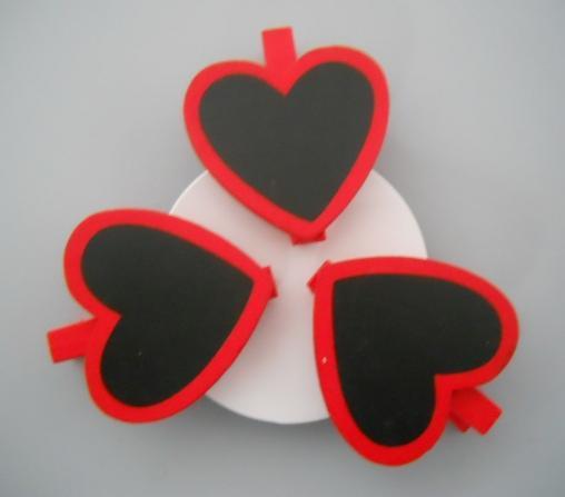 Mollette Cuori Ardesia x 3 bordo rosso - Sconti per Fioristi e Aziende