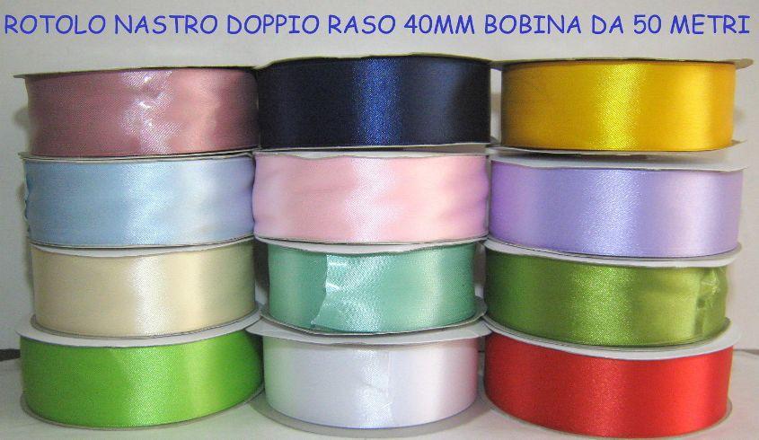 Nastro Doppio Raso H 40  da 50 metri - Sconti per Fioristi e Aziende