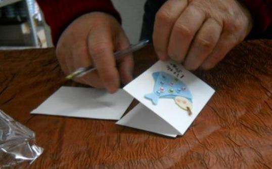 Biglietti decoro baby in panno - Sconti per Fioristi e Aziende - Espositore legno da 120 pz