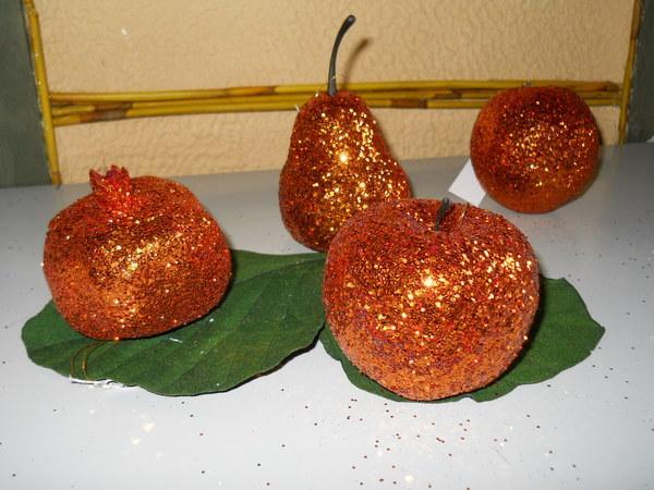 Frutta x 8 Glitterata Oro - Sconti per Fioristi e Aziende - Dm 8