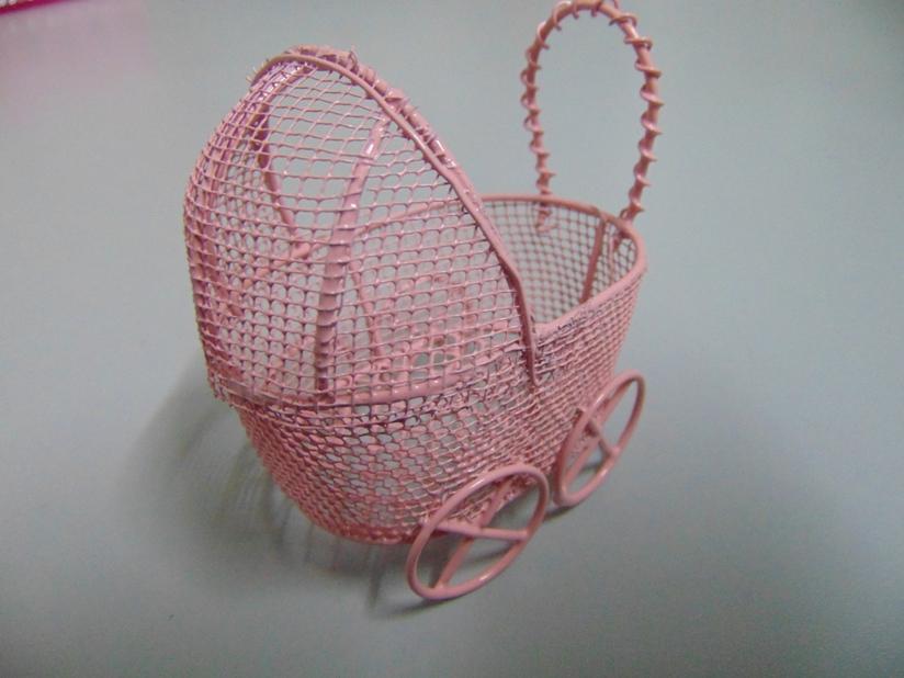 Bomboniera Culletta  Rosa in metallo cm. 7 x 5 H 7