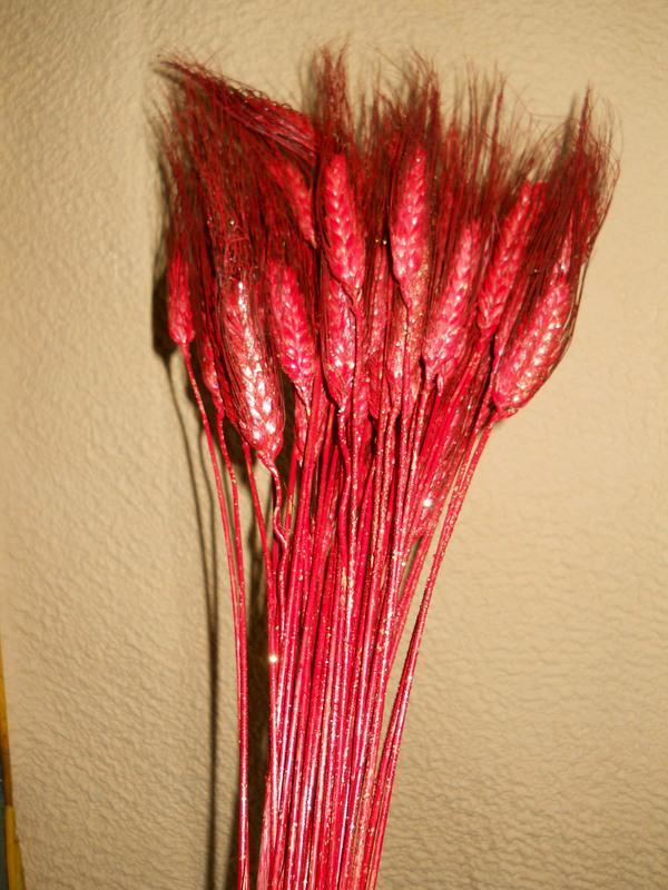 Spighe di Grano x 50  rosso glitterate - Sconti per Fioristi e Aziende