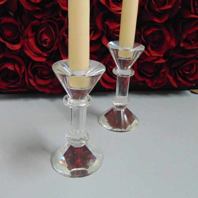 Porta candela in cristallo - Sconti per Fioristi e Aziende - Alto cm. 14