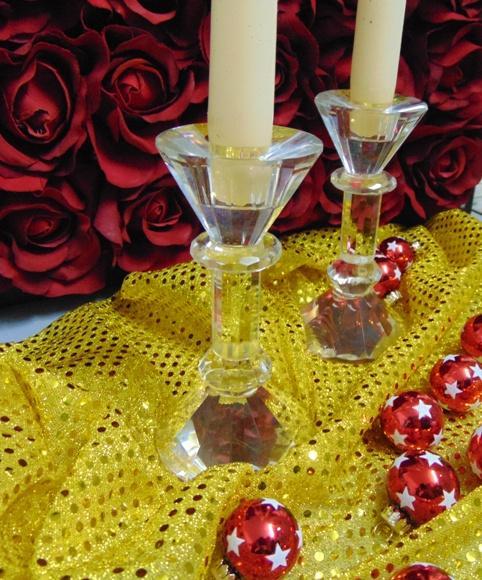 Porta candela in cristallo - Sconti per Fioristi e Aziende - Alto cm. 14