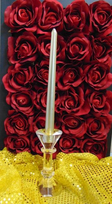 Candela x 6 conica H 25  - Sconti per Fioristi e Aziende - Laccata Oro Platino