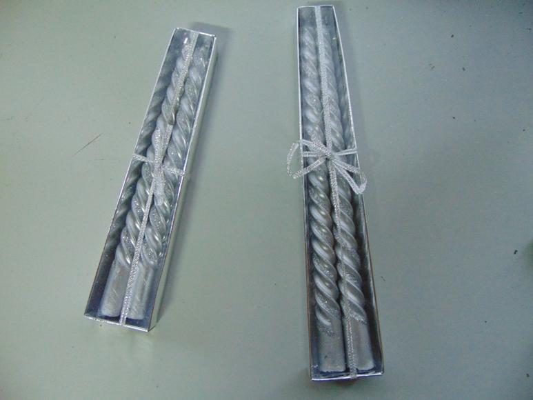 Candele Torciglione x 2 - Sconti per Fioristi e Aziende - H 20 e 25 glitterati   Oro/Rosso/Argento