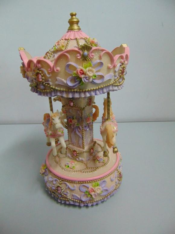 Giostrina Carillon H 25 Rosa in resina colorata - Sconti per Fioristi e Aziende