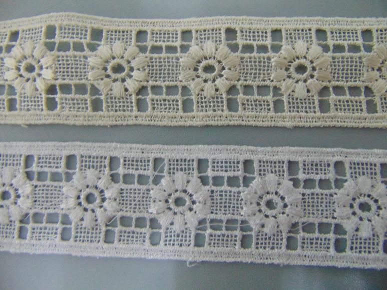 Merletto Catenella Fiorita  - Sconto per Fioristi e Aziende - Bianco e Avorio - Vendita a metro