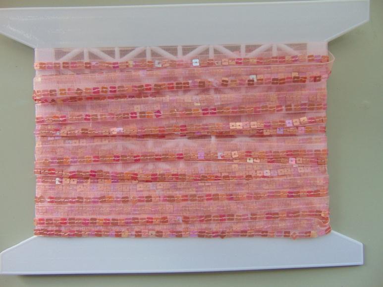 Passamaneria Organza con paillettes quadre vendita al metro - Sconto per Fioristi e Aziende