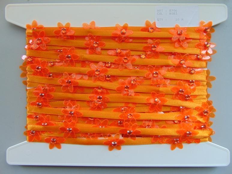 Passamaneria in raso con fiori PVC e strass - Sconto per Fioristi e Aziende