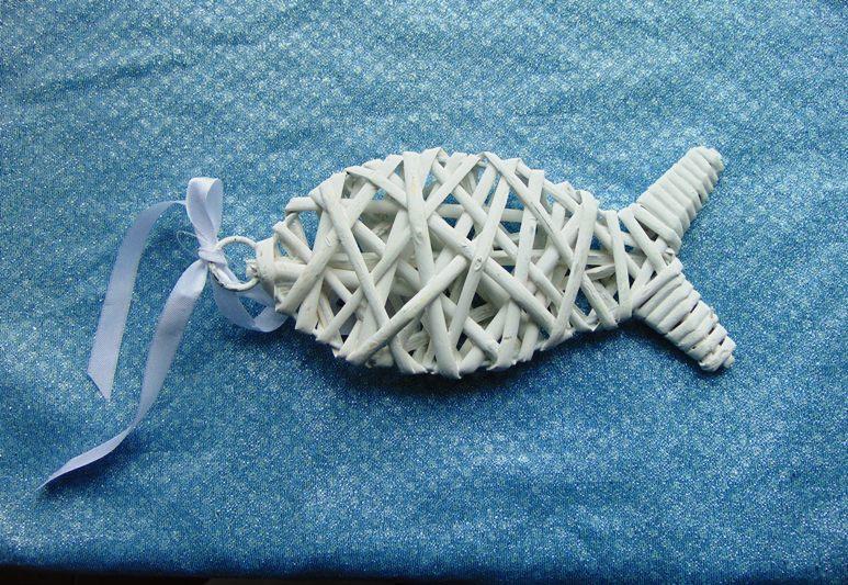 Pesce in vimini intrecciato - Sconti per Fioristi e Aziende - cm. 21x10