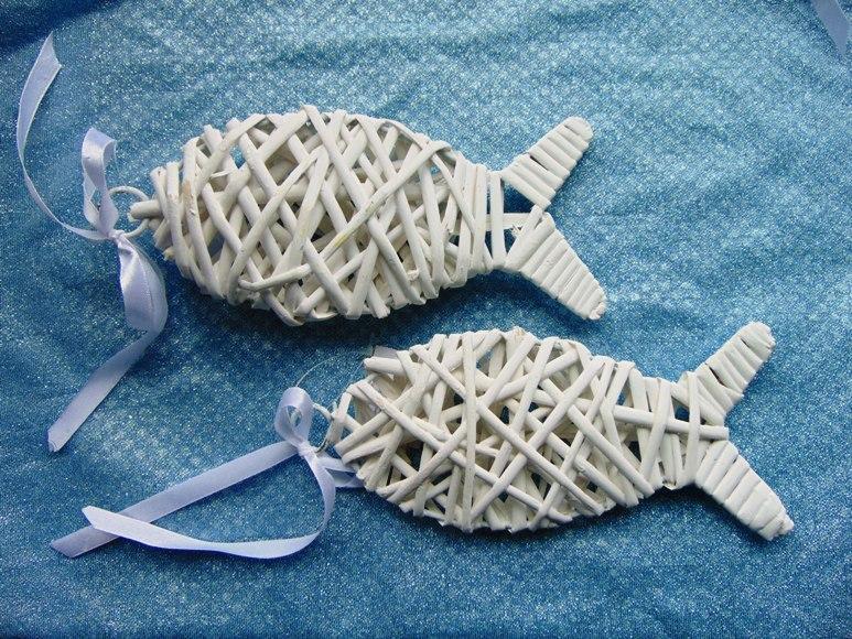 Pesce in vimini intrecciato - Sconti per Fioristi e Aziende - cm. 21x10