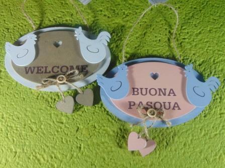 Ovalina Pasquale in legno H 20 - Sconti per Fioristi e Aziende