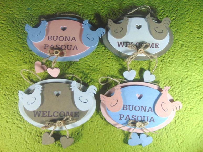 Ovalina Pasquale in legno H 20 - Sconti per Fioristi e Aziende