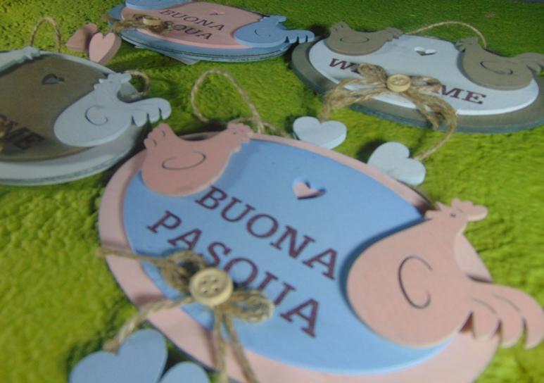 Ovalina Pasquale in legno H 20 - Sconti per Fioristi e Aziende