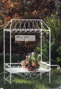 Carrello da giardino in ferro bianco H 180 L108 x 56 - Sconti per Fioristi e Aziende