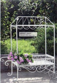 Carrello da giardino in ferro bianco H 103 L 93x44 - Sconti per Fioristi e Aziende