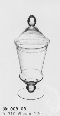 Confettiera in vetro con coperchio H 31 - dm. 12 - Sconti per Fioristi e Aziende