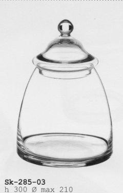 Confettiera in vetro con coperchio H 28 - Dm. 21 - Sconti per Fioristi e Aziende