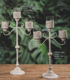 Candeliere Metal 3 luci  - Sconti per Fioristi e Aziende - color sabbia H 68 e H 78