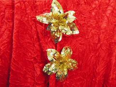 Fiori Oro x 2 con clip e paillettes - Sconti per Fioristi e Aziende