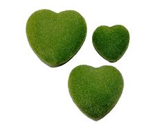 Cuore  verde muschiato velvet cm. 8 - 12 - 15 Articolo per S. Valentino - Sconti per Fioristi e Aziende