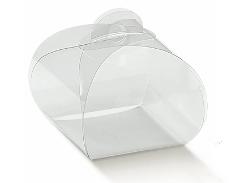 Tortina trasparente cm. 9 x 9 H 8 in PVC trasparente - Sconti per Fioristi e Aziende e Wedding