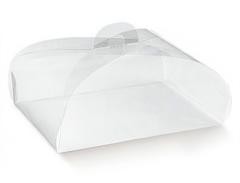 Tortina trasparente cm. 24.5 x 18 H 9.5 in PVC trasparente - Sconti per Fioristi e Aziende e Wedding