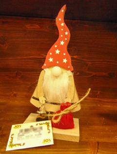 Babbo Natale in legno cm. 23x11x6 Sconti per Fioristi e Aziende