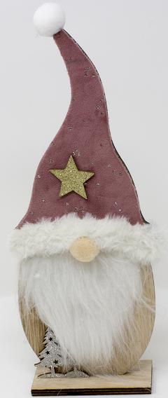 Babbo Natale H 30 in legno con base decorato Sconti per Fioristi e Aziende