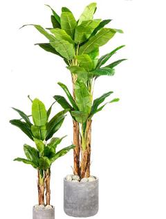 Banano H 240 Artificiale x 3 con 33 foglie e vaso - Sconti per Fioristi e Aziende