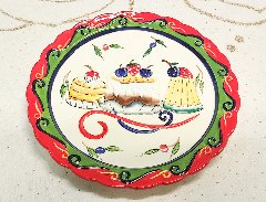 Piatto Porta Torta Dolcezza - Sconti per Fioristi e Aziende  - Dm. 28 cm. In ceramica