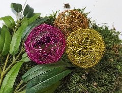 Sfere intrecciate in metallo - Sconto per Fioristi e Aziende  - dm. 6 cm x 12 pezzi