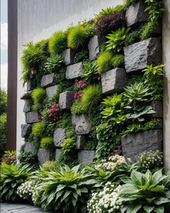 Giardino Verticale su Parete Rocciosa - Sconto per Fioristi e Aziende  - con Muschi e Vegetali Preservati