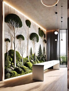 Giardino Verticale su Parete Rocciosa - Sconto per Fioristi e Aziende  - con Muschi e Vegetali Preservati
