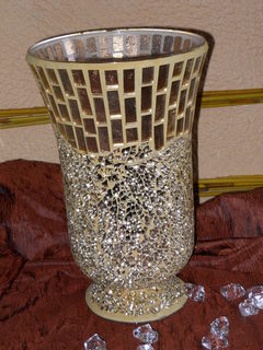 Vaso Oro Craclé in vetro  - Sconti per Fioristi e Aziende  - Alto cm. 27 Dm 16