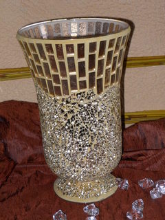 Vaso vetro Oro Crush H 27 x 16 - Sconti per Fioristi e Aziende