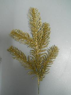 Ramo Abete Glitterato  lungo cm. 30 color oro - Sconti per Fioristi e Aziende