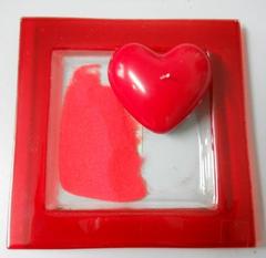 Candela cuore laccato cm. 8,5 - Sconti per Fioristi e Aziende  - box 3 pezzi