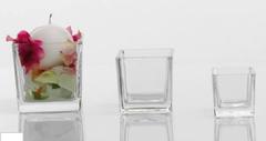 Cubetto  cm.6x6 H 6 in vetro trasparente - Sconti per Fioristi e Aziende