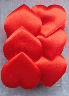 Cuori in raso rosso mm. 40 box 30 pezzi Articolo per San Valentino - Sconti per Fioristi e Aziende